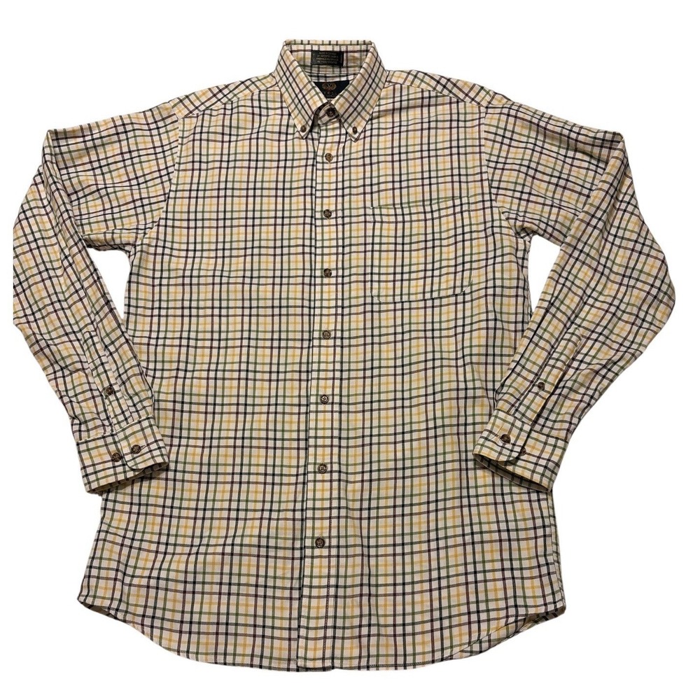 Viyella Traditional Fit Plaid Button-Down Dress Shirt Men's M 34/35